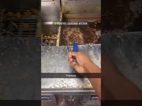 Guy puts ice into fryer at Popeye's fail