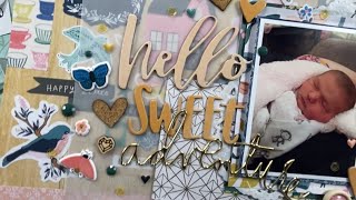 International Scrapbooking Day Hello Sweet Adventure Scrapbook Layout Process and Giveaway