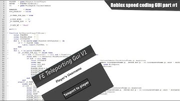 Roblox Speed Coding GUI Part #1