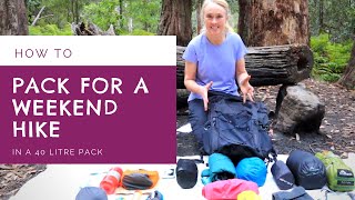 How to pack for an overnight hike (40 litre pack)