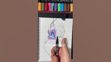 Drawing 😈Ursula👿in 4 styles #art #posca