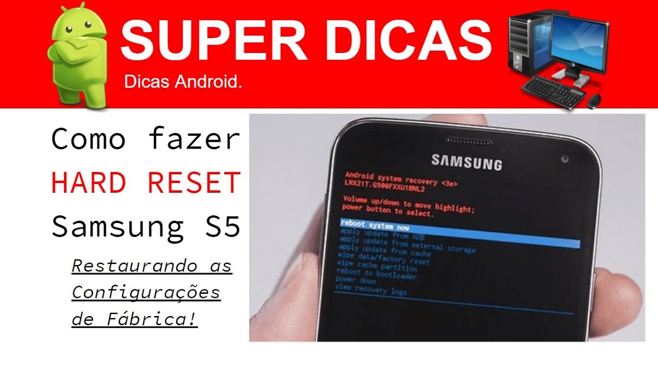 Como Fazer Hard Reset no Samsung Galaxy S5 - YouTube