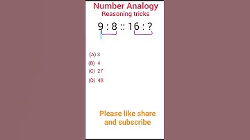 Number Analogy reasoning |numberanalogy |reasoning classes |reasoning questions |mathstricks|Number|