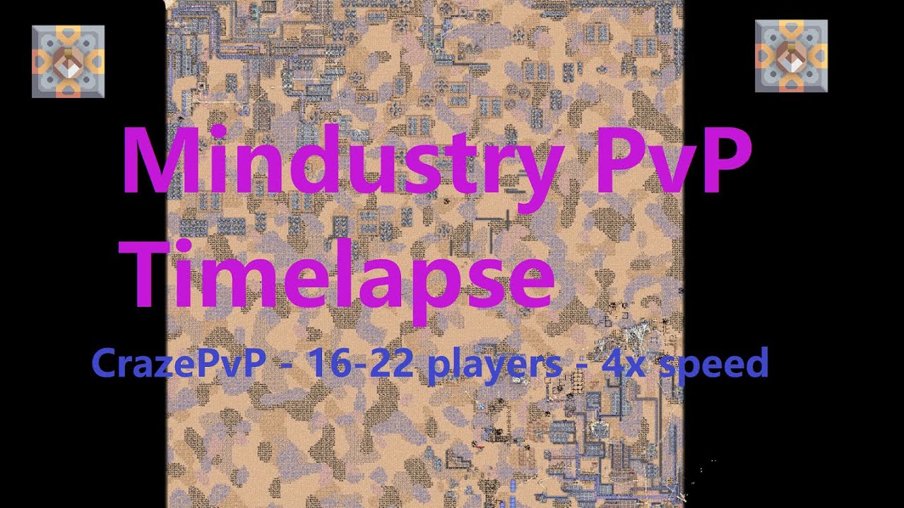 Mindustry PvP Timelapse - CrazePvP - 16-22 Players - 4x Speed