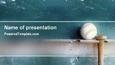 Baseball Ball And Bat PowerPoint Template by PoweredTemplate.com