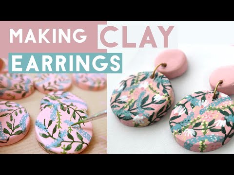 Air-dry clay earrings | Diy air dry clay, Polymer clay jewelry tutorials, Clay  earrings