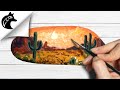 how to paint a desert landscape rock painting tutorial