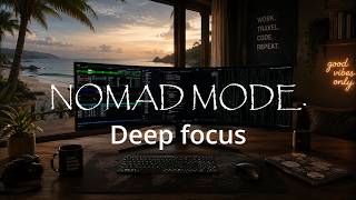 NOMAD MODE | Ocean View Workspace 🌊 Deep Focus Ambient Music Deep work Remote work coding (1Hour)