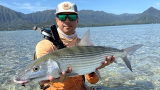 Bonefish Fly Catches Giant Hawaiian Bonefish