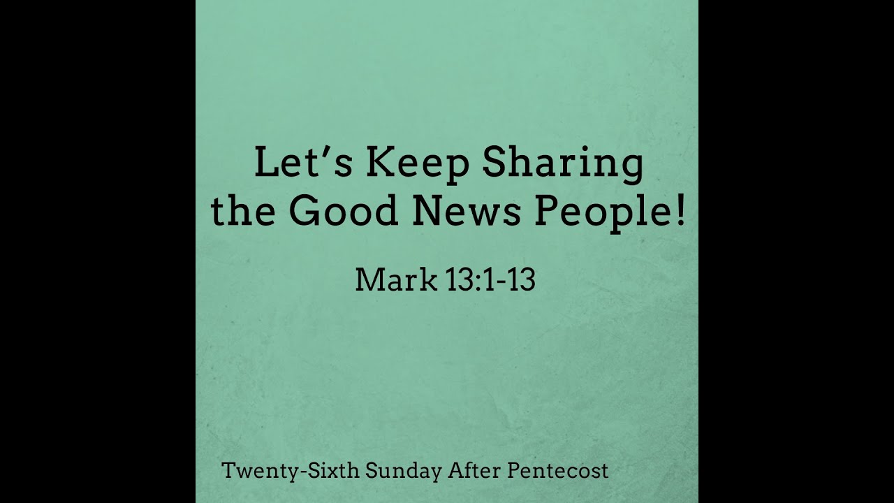 Let's Keep Sharing the Good News People!