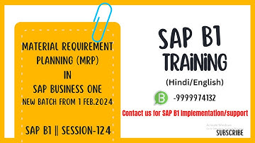 Material Requirement Planning (MRP) in SAP Business One || S-124