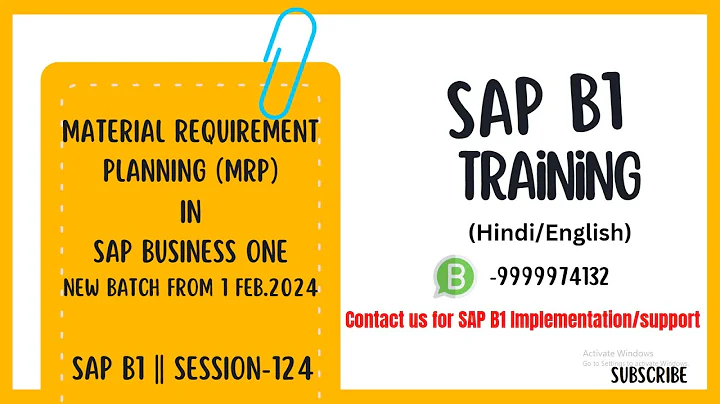 Material Requirement Planning (MRP) in SAP Business One || S-124
