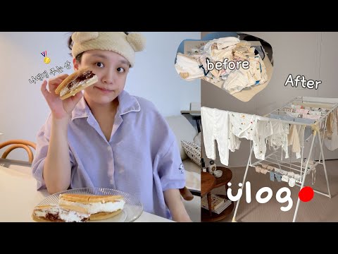 다이어트는 어차피 나중에✨간식+후식 필수✨임신후기 | 아기옷+<strong>손수건</strong> 빨래 🧺 카페인중독 와플,초코그릭요거트바,옹심이크림파스타,곱창대창,짜파구리,유부초밥,비비큐치킨 | 먹방브이로그