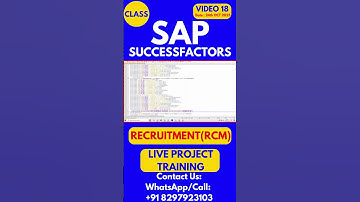 SAP SuccessFactors RCM Training Online Tutorial Class 18 24th OCT 2025 #sapsuccessfactorstraining