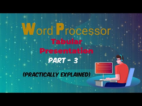 word processor tabular presentation