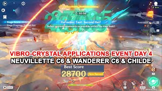 Vibro-Crystal Applications Event Day 4 - Neuvillette C6 &amp; Wanderer C6 &amp; Childe 28700 Score