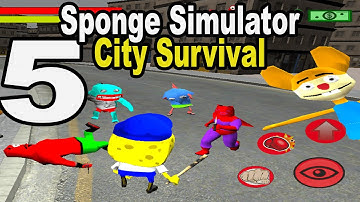 Sponge Simulator. City Survival Level 5 | Sponge Simulator Android Gameplay Part 5