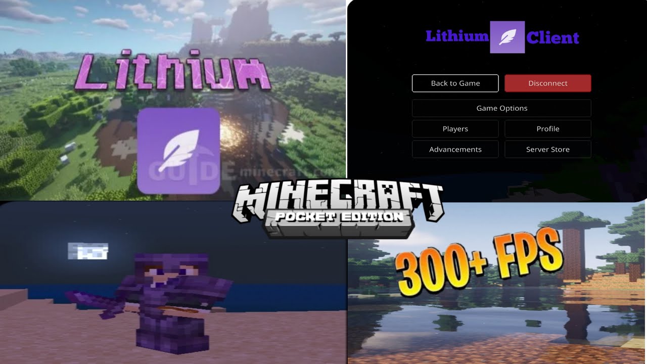 Boost FPS In MCPE || Lithium Client For Minecraft PE || 1.19+ - YouTube