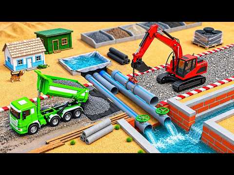 DIY Mini Tractor, Crane Build a Road with a Drainage System After a Hailstorm