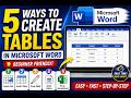 👉 How to Create a Table in Microsoft Word in 5 Ways | Insert grid, Draw and quick tables, .........