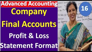 16. Company Final Accounts Introduction With Profit & Loss Statement Format