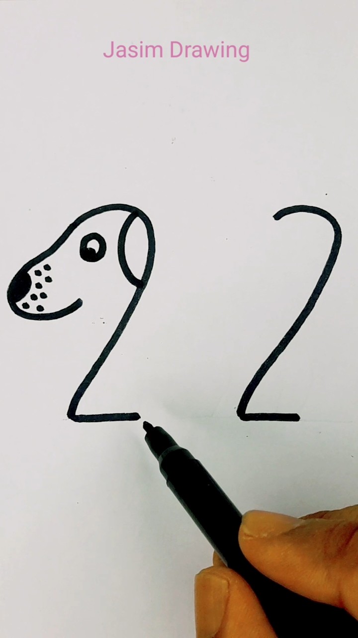 How to Draw Easy Dog 🐕 From Number 22 | Number Drawing Easy - YouTube