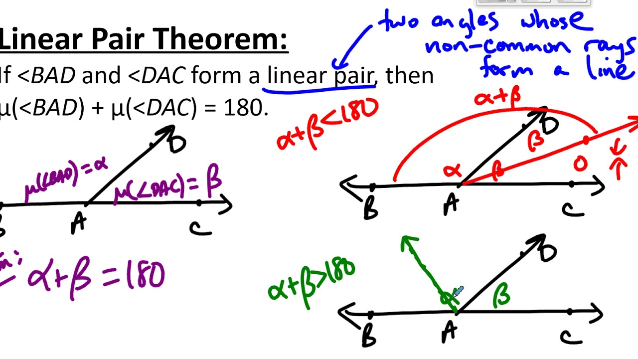MATH335 Content - Linear Pair Theorem - YouTube