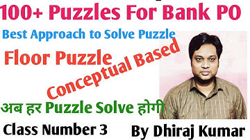 Floor Puzzle Conceptual Based For Bank Exams Class 3 II By Dhiraj Kumar