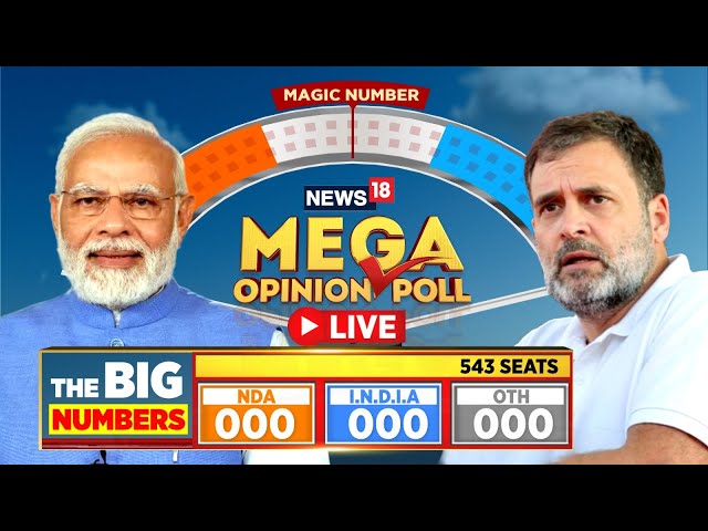 LIVE | Mega Opinion Poll: Election Showdown: Modi vs. Rahul! Who Will Win India's Heart? News18 LIVE class=