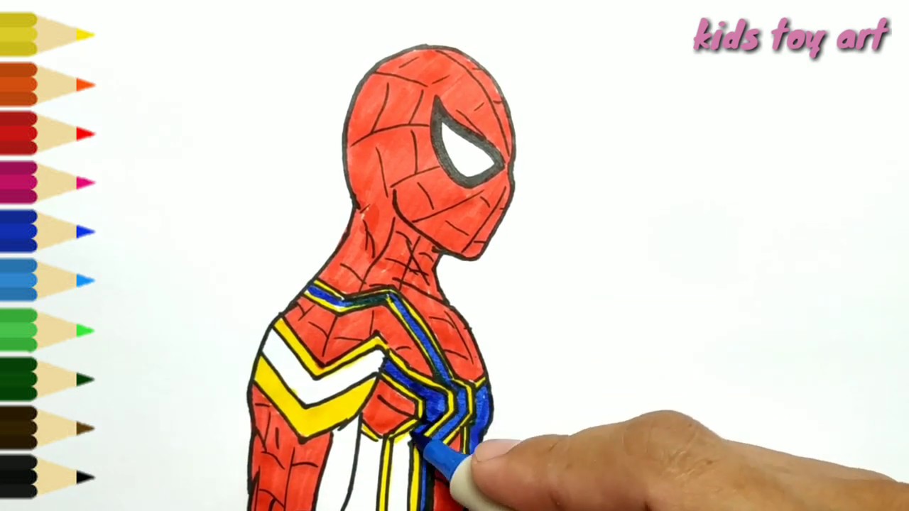 VERY EASY, How to draw spiderman / spider-man for kids - YouTube