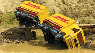 DHL Truck and RC tractor CRASH action!