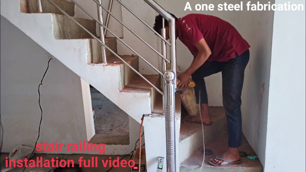 Stainless steel railing installation / how to making steel railing ...