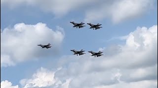 USAF Thunderbirds! Trail to Diamond BUP maneuver! - 2022 New York Airshow!