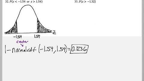 Math 209 : 6.1 #32, #33 (Statistics Tutorial : The Standard Normal Distribution, normalcdf)