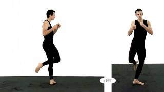 Triple Front Snap Kick Slow Motion Athletic Male - Animation Reference Body Mechanics