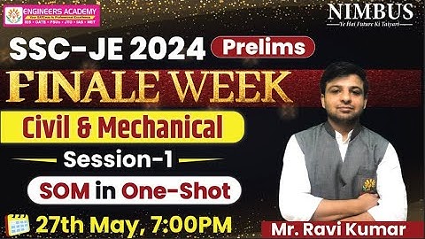 Complete Strength Of Material Marathon For SSC JE 2024 Prelims Civil & Mechanical Aspirants #sscje