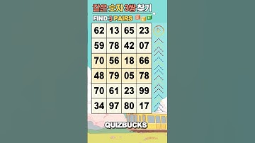 Find 3 Pairs of Identical Numbers 🎲 | 같은숫자찾기
