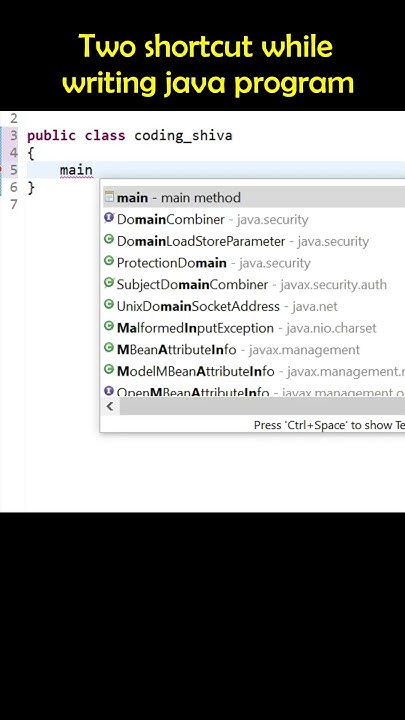 2 ShortCuts in Eclipse while writing JAVA program #part1 #java #shorts ...