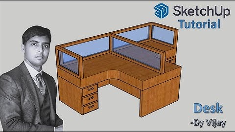 Sketchup Tutorial: How to make a computer desk ? || By Vijay #sketchup #cad #3d #3dmodeling
