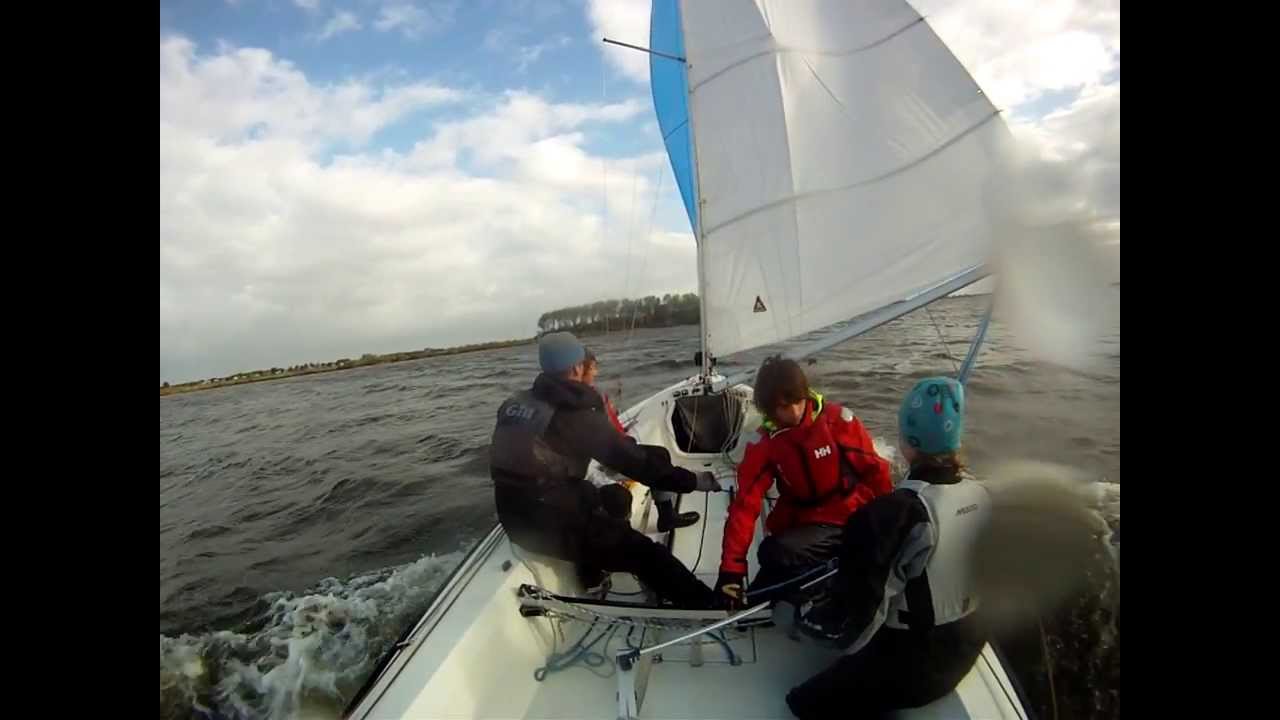 Keus 22 Sailing 03 Gennaker training 7 Beaufort Jibe Oops YouTube