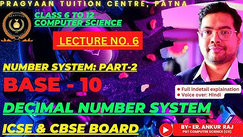 DECIMAL NUMBER SYSTEM |CBSE-ICSE-CLASS 6-12- CS| Binary Arithmetic-DIGITAL ELECTRONICS IN HINDI|BPSC