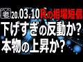 アメリカ市場で取引停止もあった急落のあと、今日は、その反動で大きく上げる場面も。流れは変わったのか。今後の展開はどうなるか。