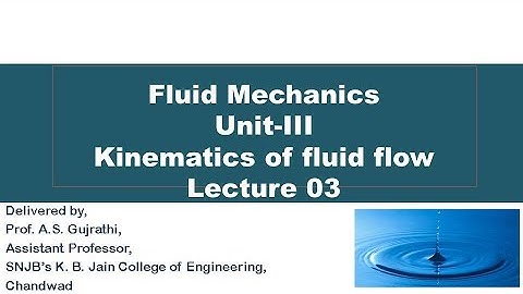 Fluid Mechanics Lecture series Properties of Fluid Unit 3 Lecture 03