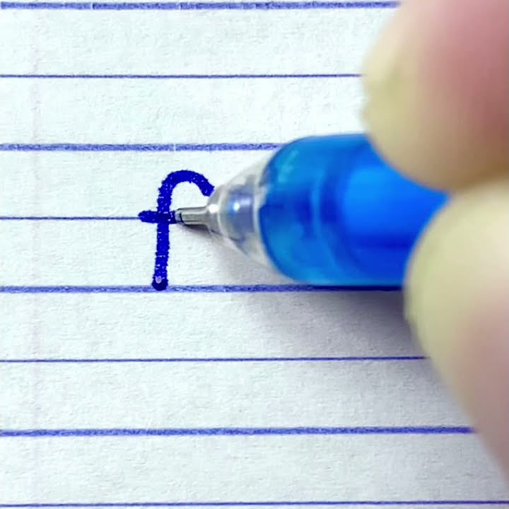 Learn to write print and cursive handwriting small letter f | How to write alphabet for beginners