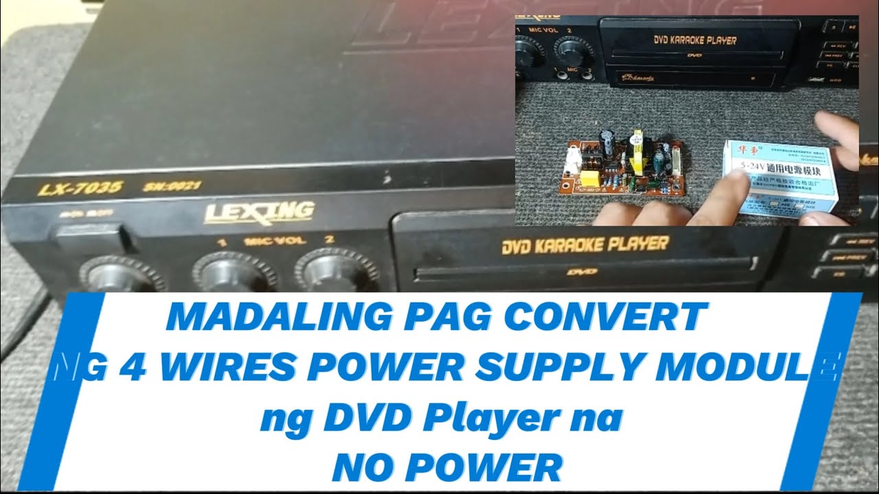 DVD PLAYER No Power Converted to 4wires Power Supply Module Simple Pag