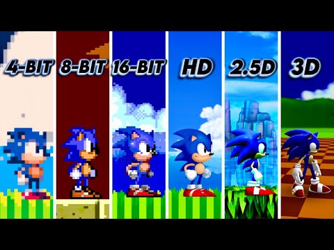 Sonic The Hedgehog 2 || 4-BIT vs 8-BIT vs 16-BIT vs 32-BIT vs HD vs 2.5D vs 3D