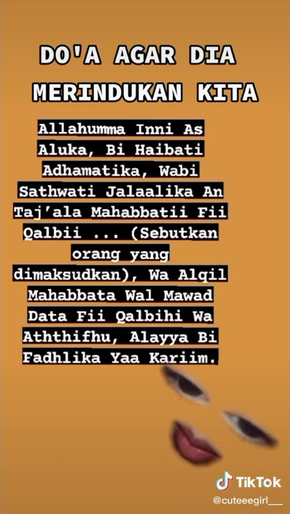 Doa agar dia merindukan kita