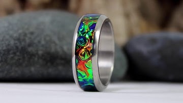 Making A Funky Ring With A Crazy New Inlay Material (Dichrolam Ring)