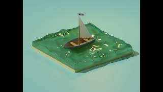 Low poly pirat boat animation