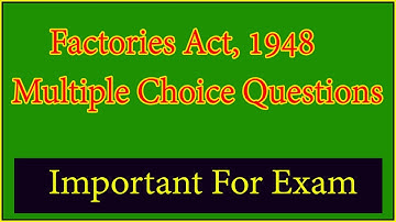 Factories Act 1948 Important MCQ in Hindi By CS Shalini Agarwal